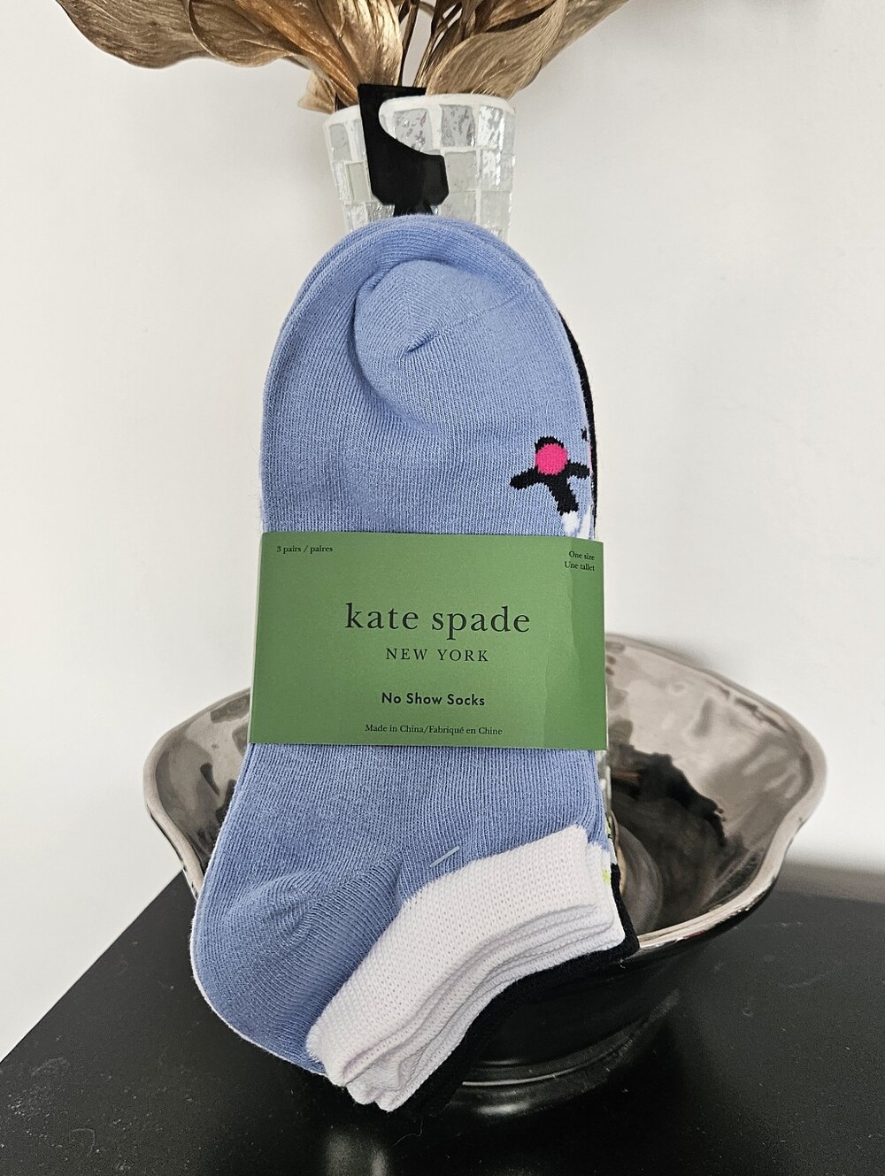 kate spade No-Show Athletic Socks (3-Pack), NWT